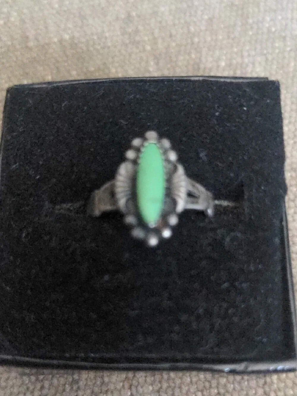 Vintage Bell Trading Post Sterling Silver Teardrop Turquoise Ring, Sz 6.